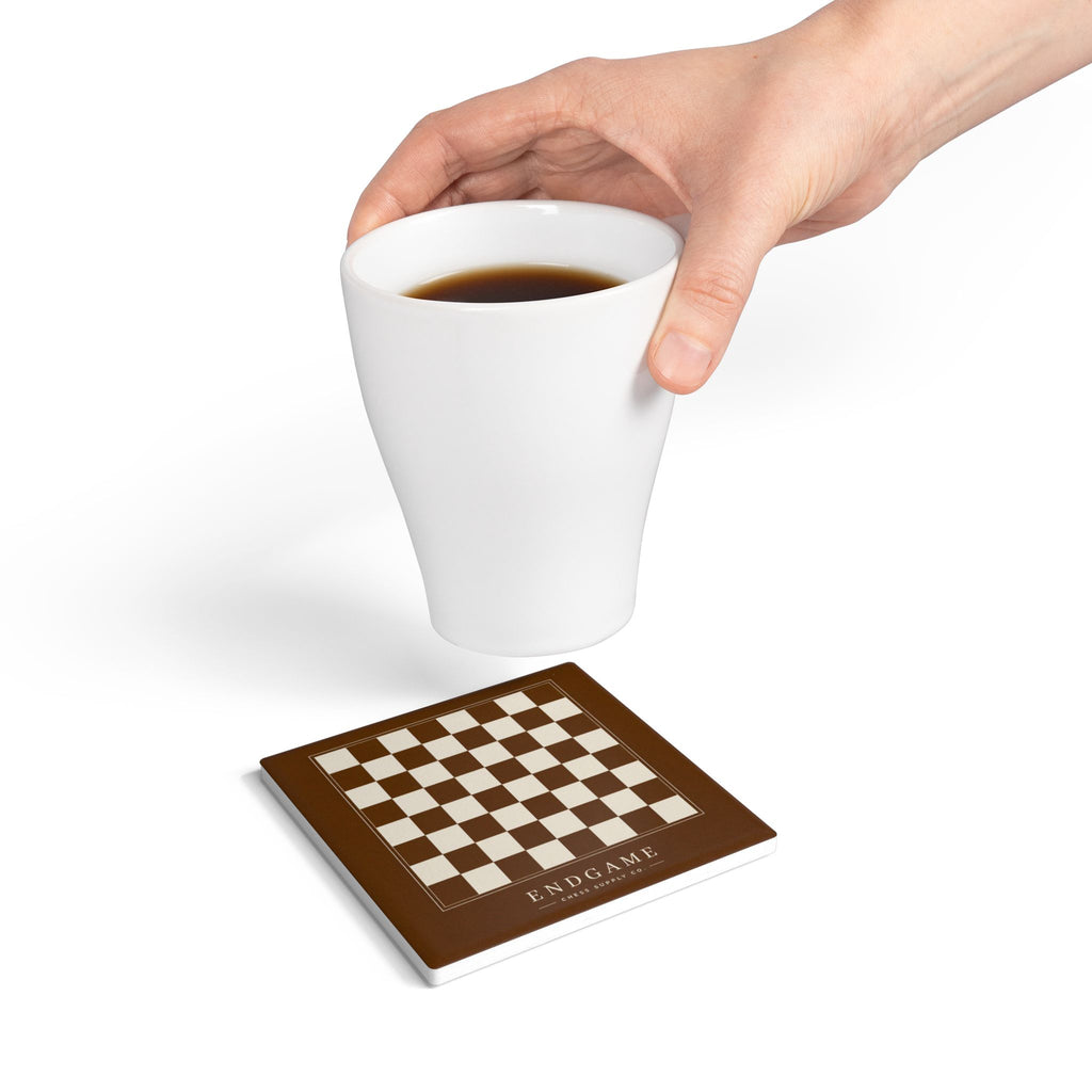 Endgame Chessboard Coaster – Brown