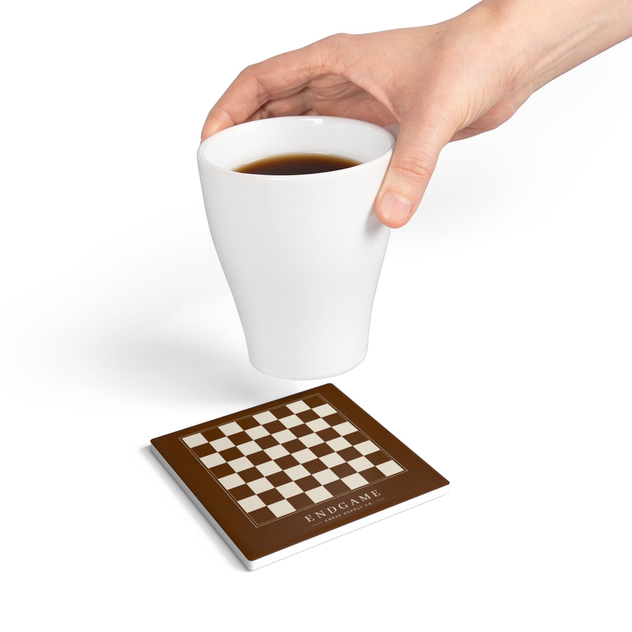 Endgame Chessboard Coaster – Brown
